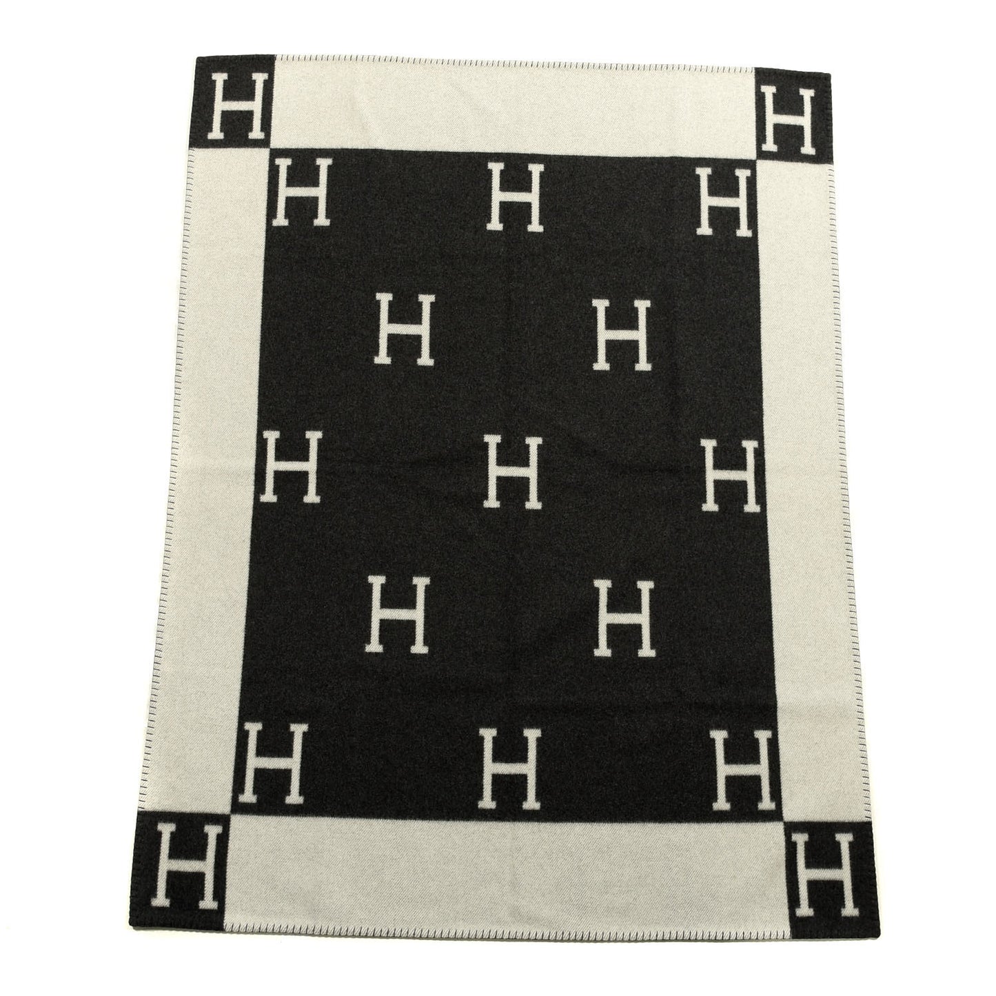 Wool Cashmere Avalon Blanket Ecru Gris Fonce