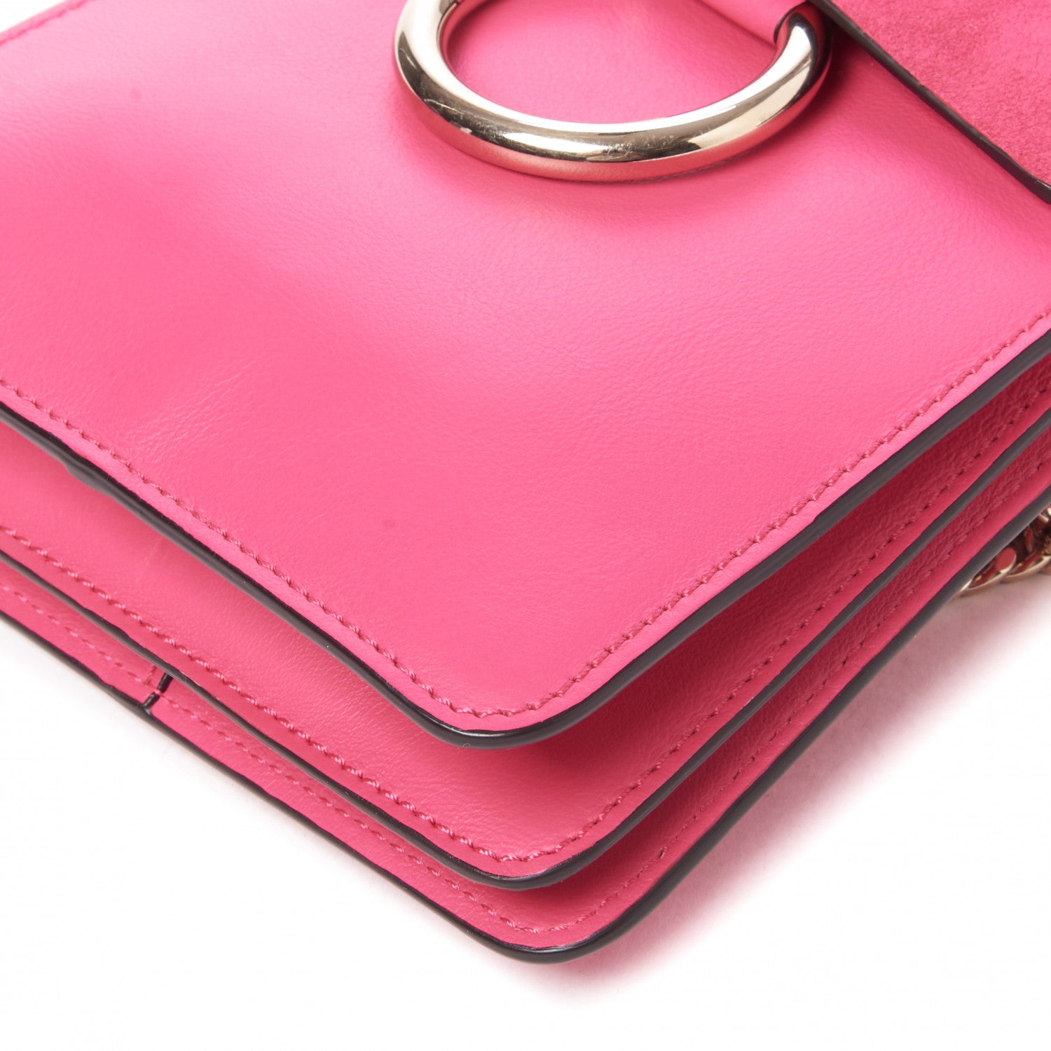 Chloe Suede Calfskin Mini Faye Bracelet Bag Fuchsia Rose 4 of 8