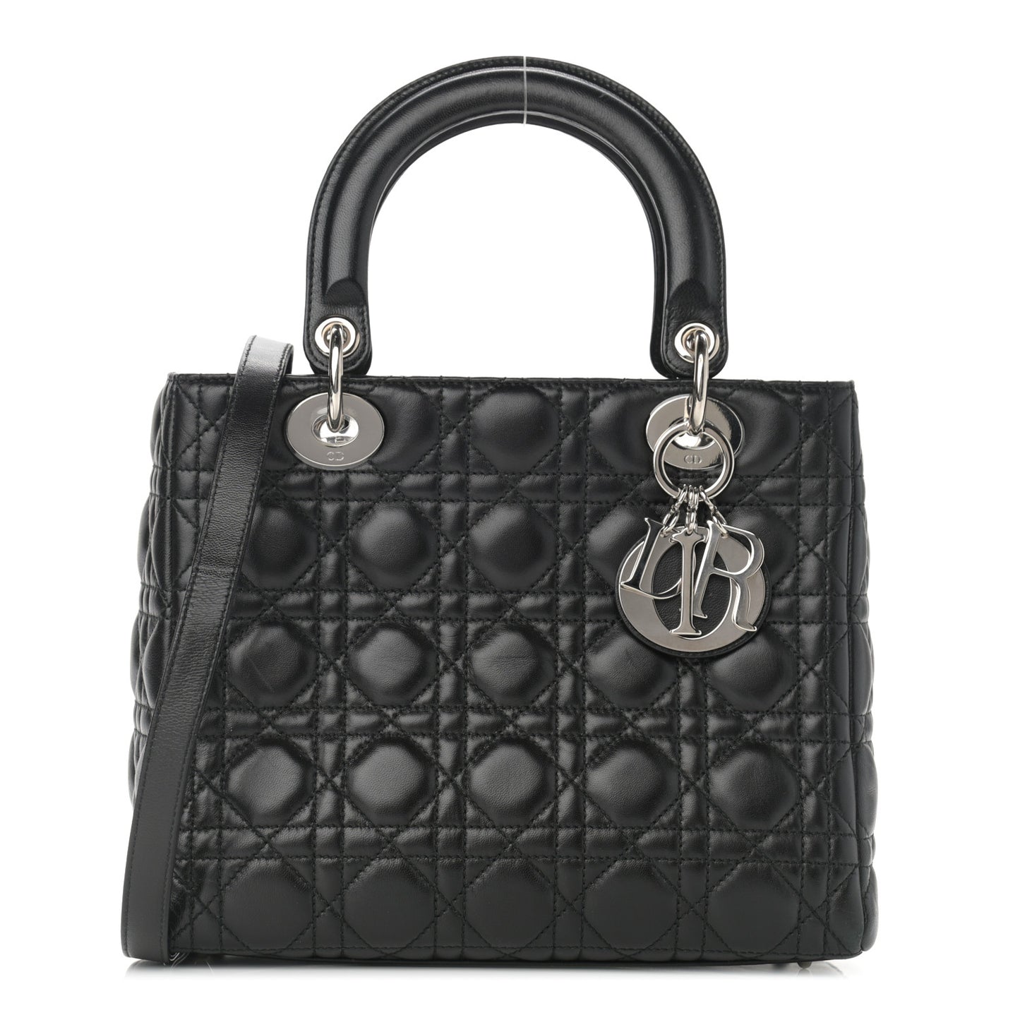 Lambskin Cannage Medium Lady Dior Black