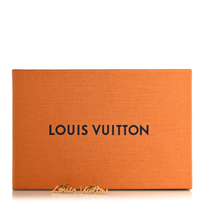 Louis Vuitton Metal LV Script Stud Earrings Gold 5 of 5