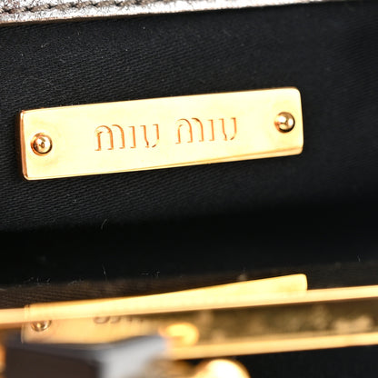 Miu Miu Metallic Matelasse Lux Mini Crossbody Tote Cromo 8 of 14