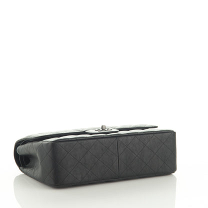 Chanel Crumpled Calfskin Quilted Jumbo Double Flap So Black 4 of 8