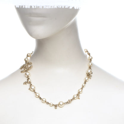 Chanel Pearl Camellia CC Short Necklace Gold 2 of 6