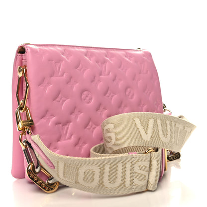 Louis Vuitton Lambskin Embossed Monogram Coussin PM Rose Bonbon 3 of 14
