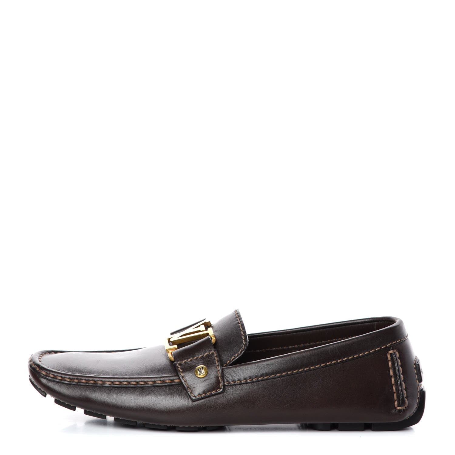Louis Vuitton Calfskin Monte Carlo Moccasin Loafers 7 Cacao Brown 1 of 12