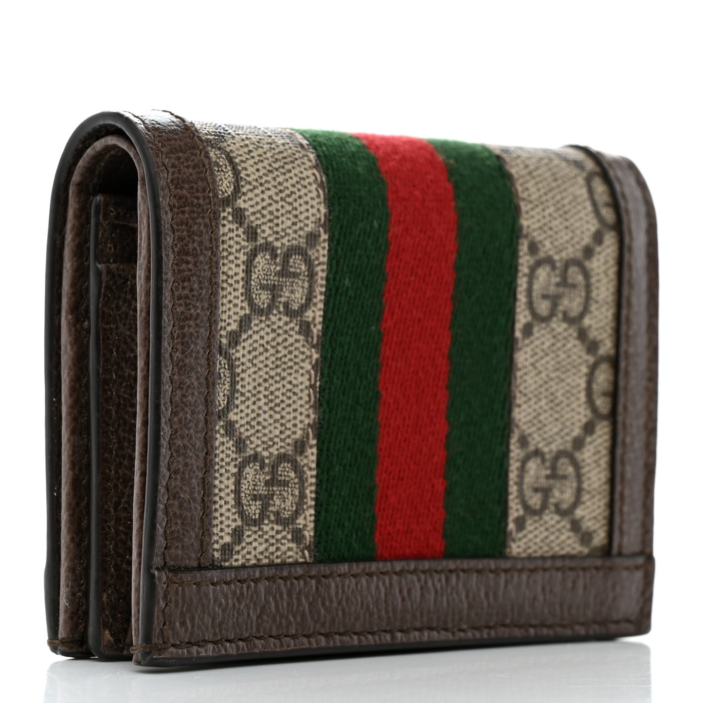 GG Supreme Monogram Web Ophidia Card Case Beige New Acero