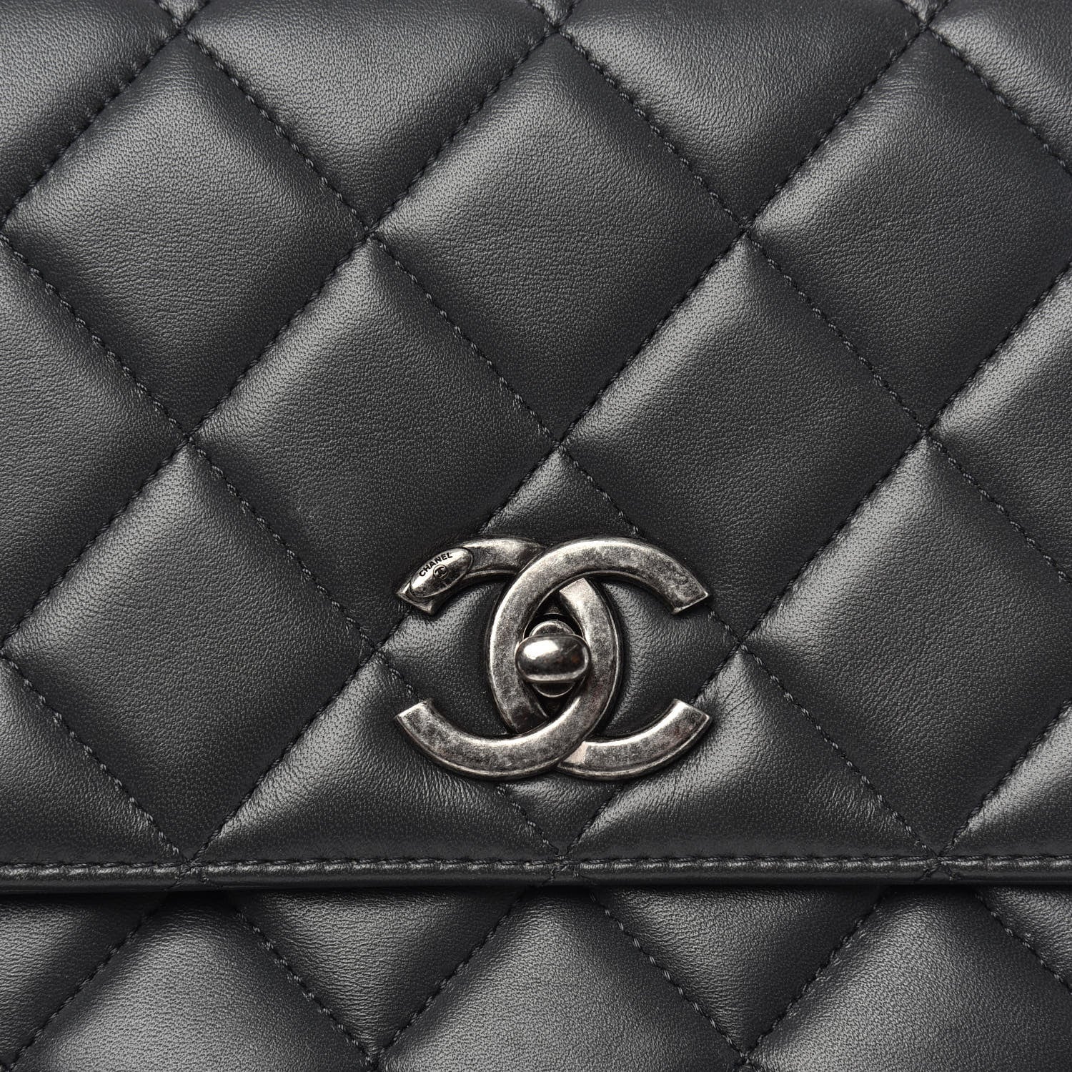 Chanel Lambskin Quilted Large Trendy CC Dual Handle Flap Bag Dark Grey 15 of 15