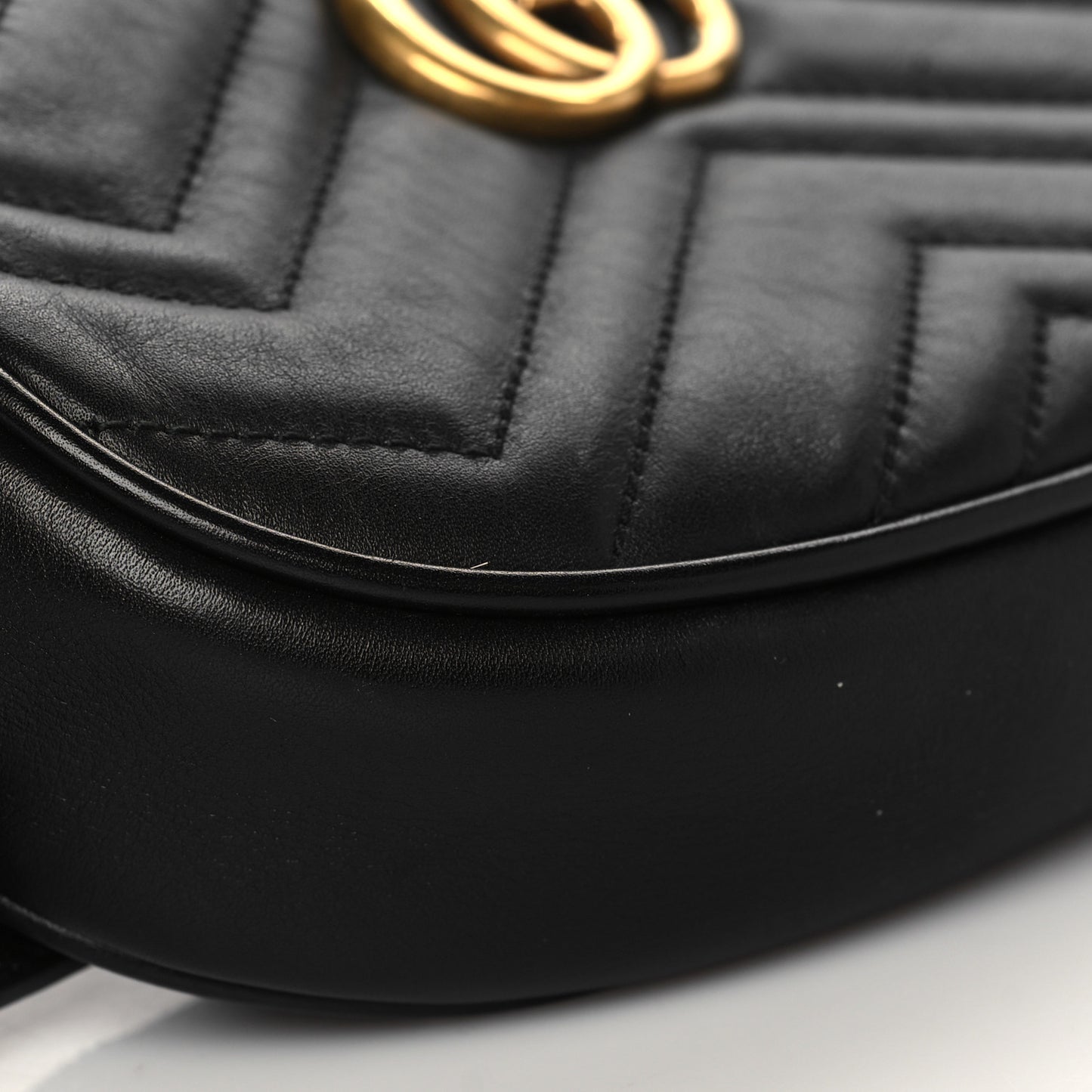 Calfskin Matelasse GG Marmont Belt 75 30 Bag Black