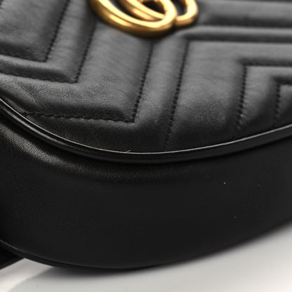 Gucci Calfskin Matelasse GG Marmont Belt 75 30 Bag Black 9 of 10