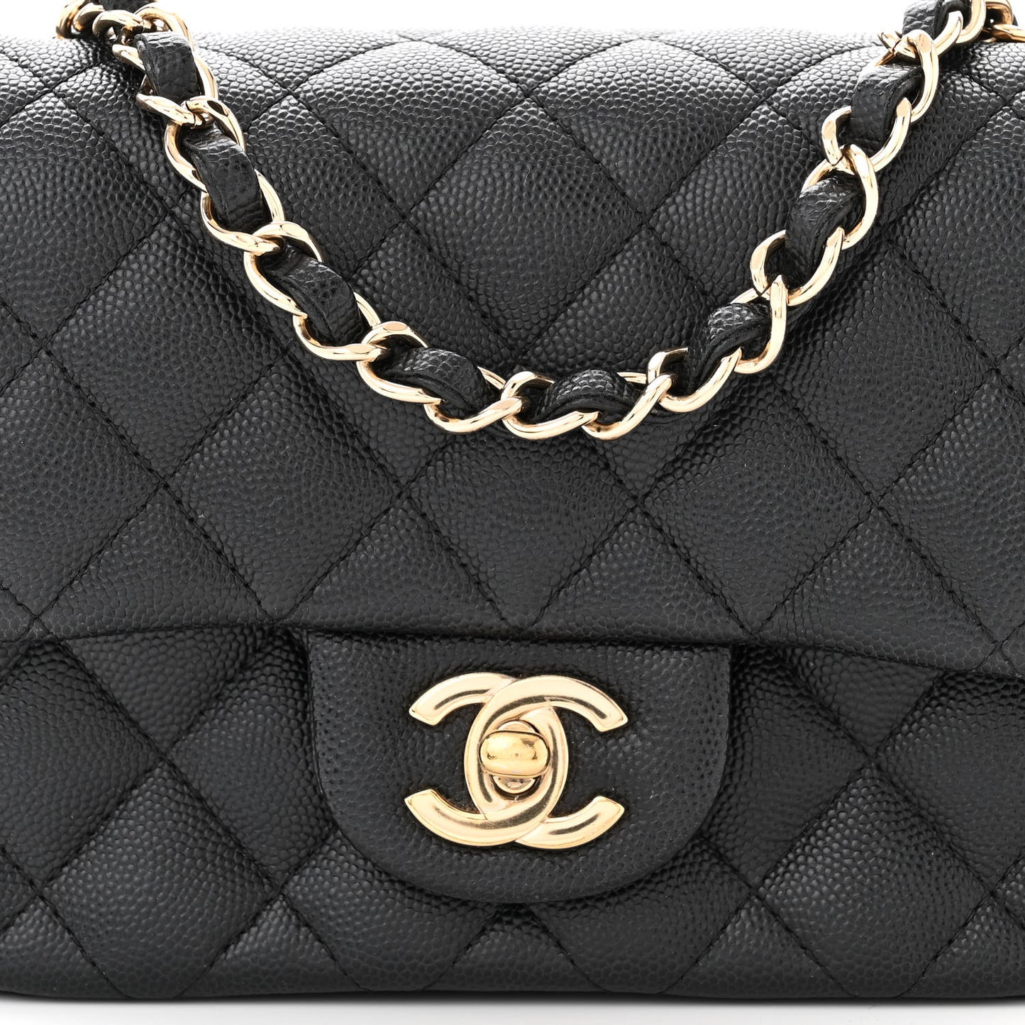 Caviar Quilted Mini Square Flap Black
