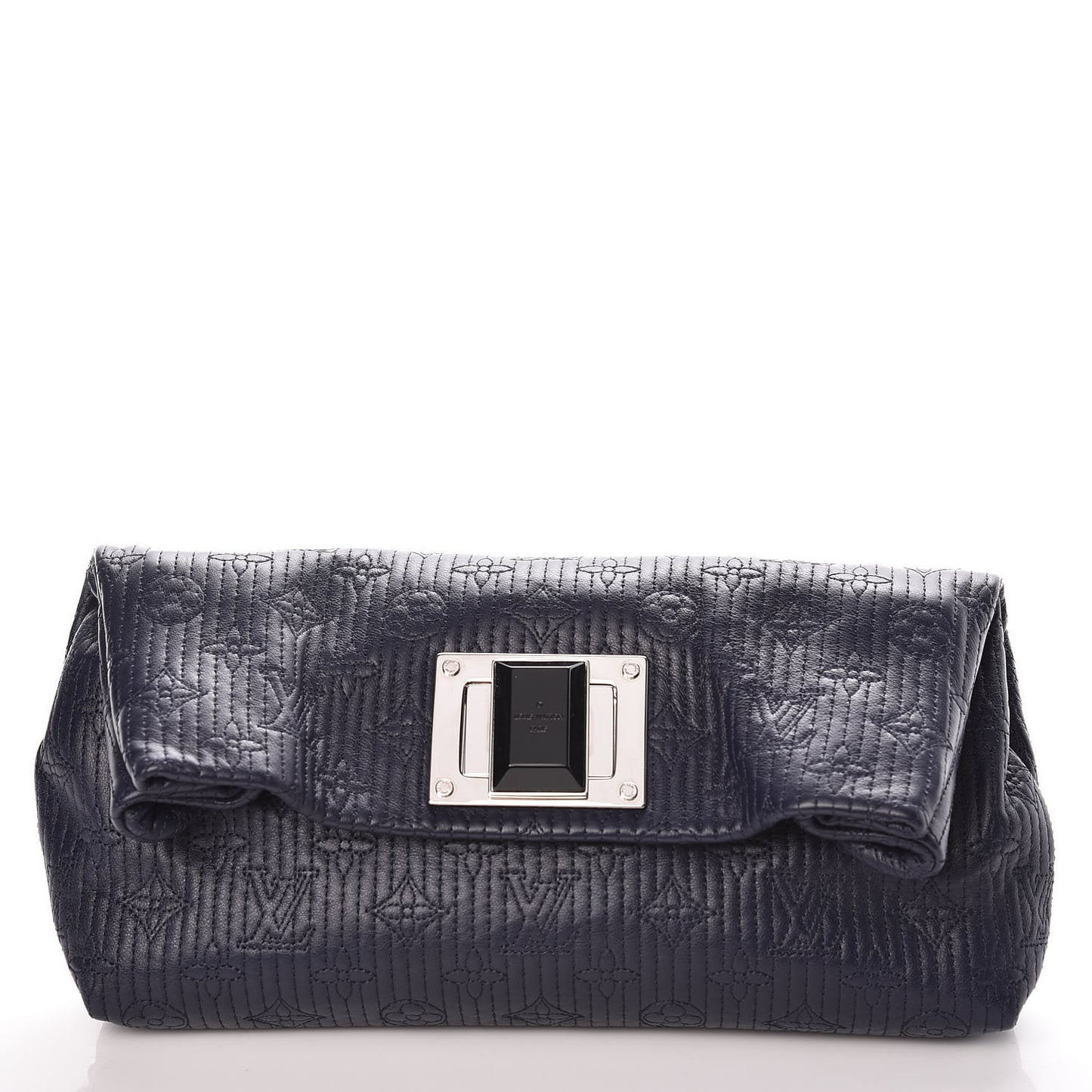 Calfskin Quilted Monogram Altair Clutch Navy