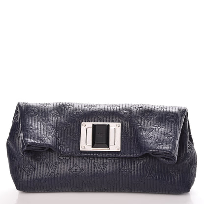 Louis Vuitton Calfskin Quilted Monogram Altair Clutch Navy 1 of 9