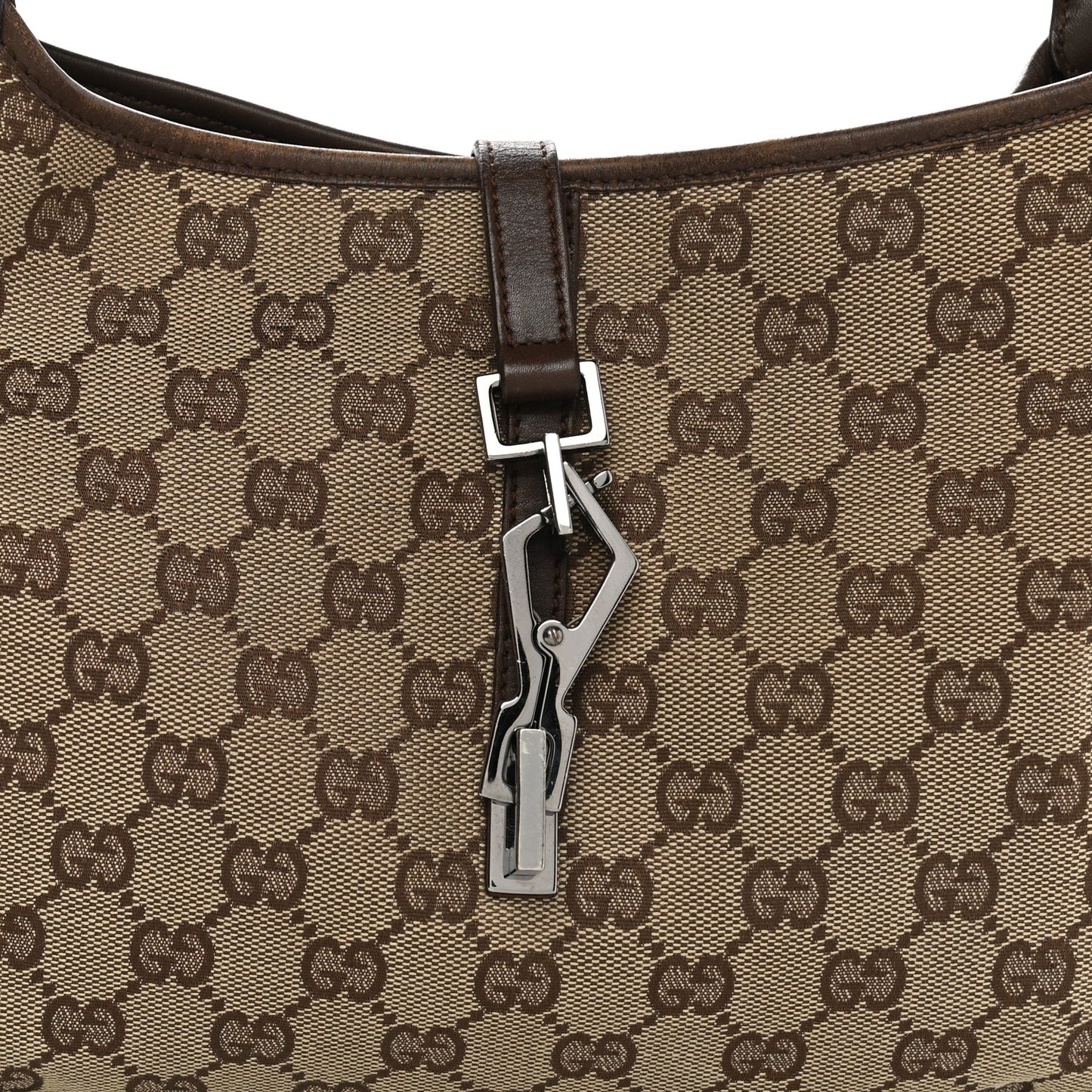 Monogram Lobster Clasp Jackie O Hobo Brown
