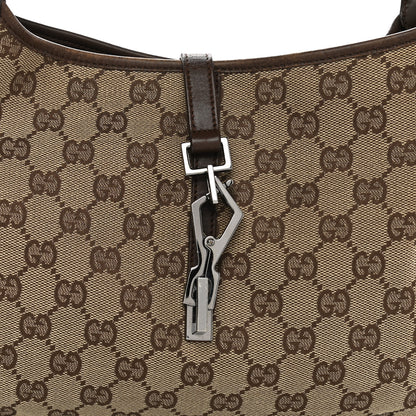 Gucci Monogram Lobster Clasp Jackie O Hobo Brown 8 of 10