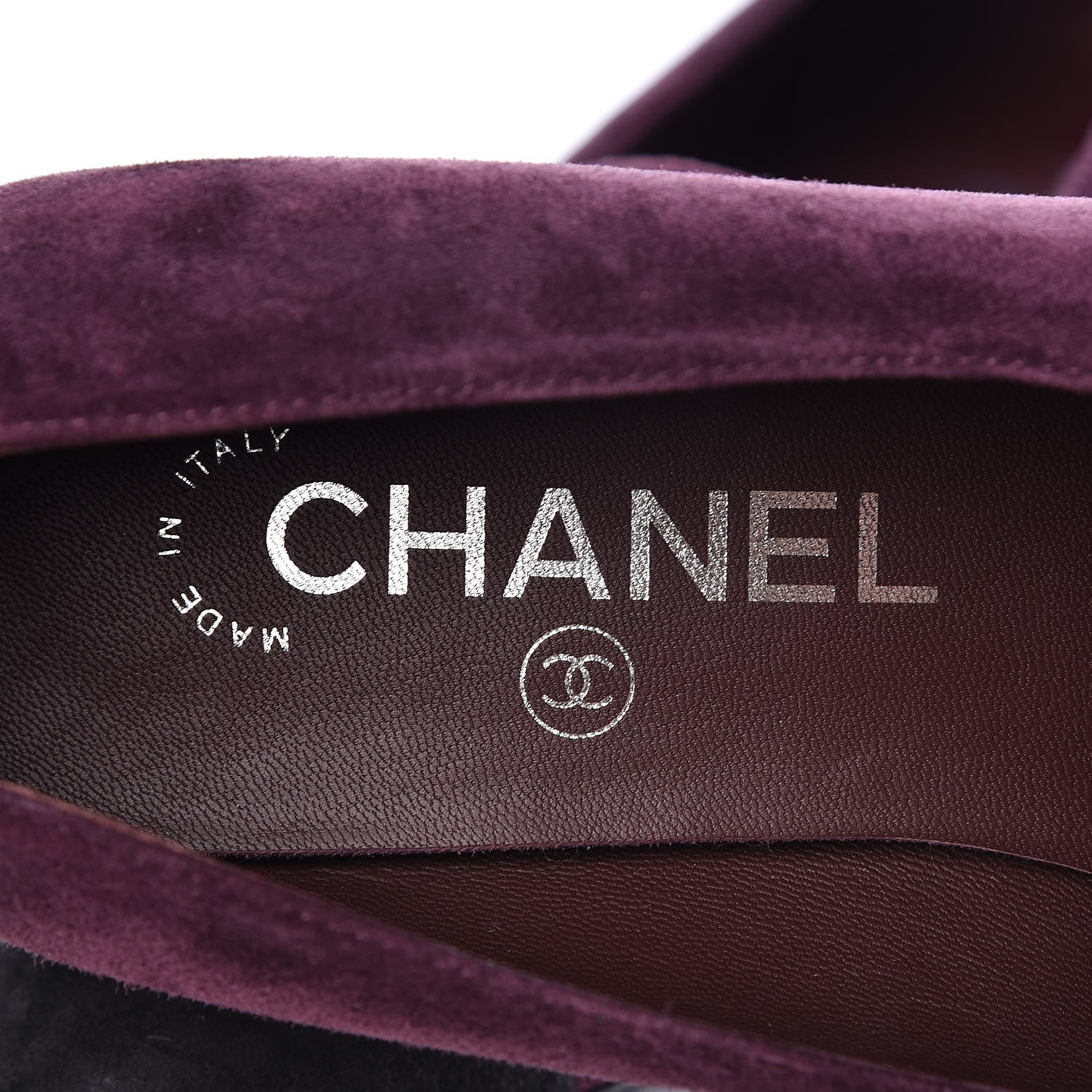 Chanel Suede Cap Toe Moccasin Loafers 36.5 Burgundy Black 7 of 11