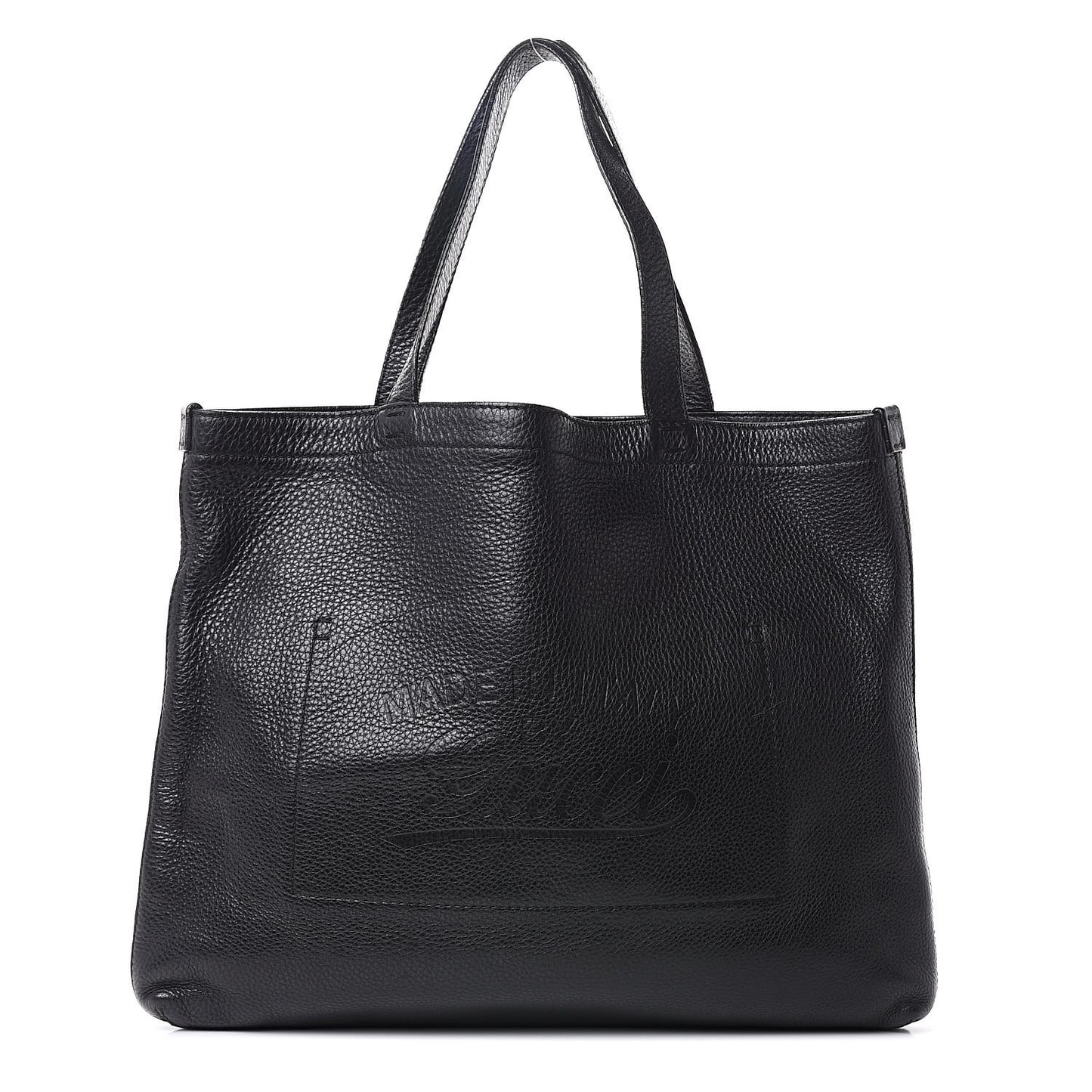 Calfskin Logo Tote Black