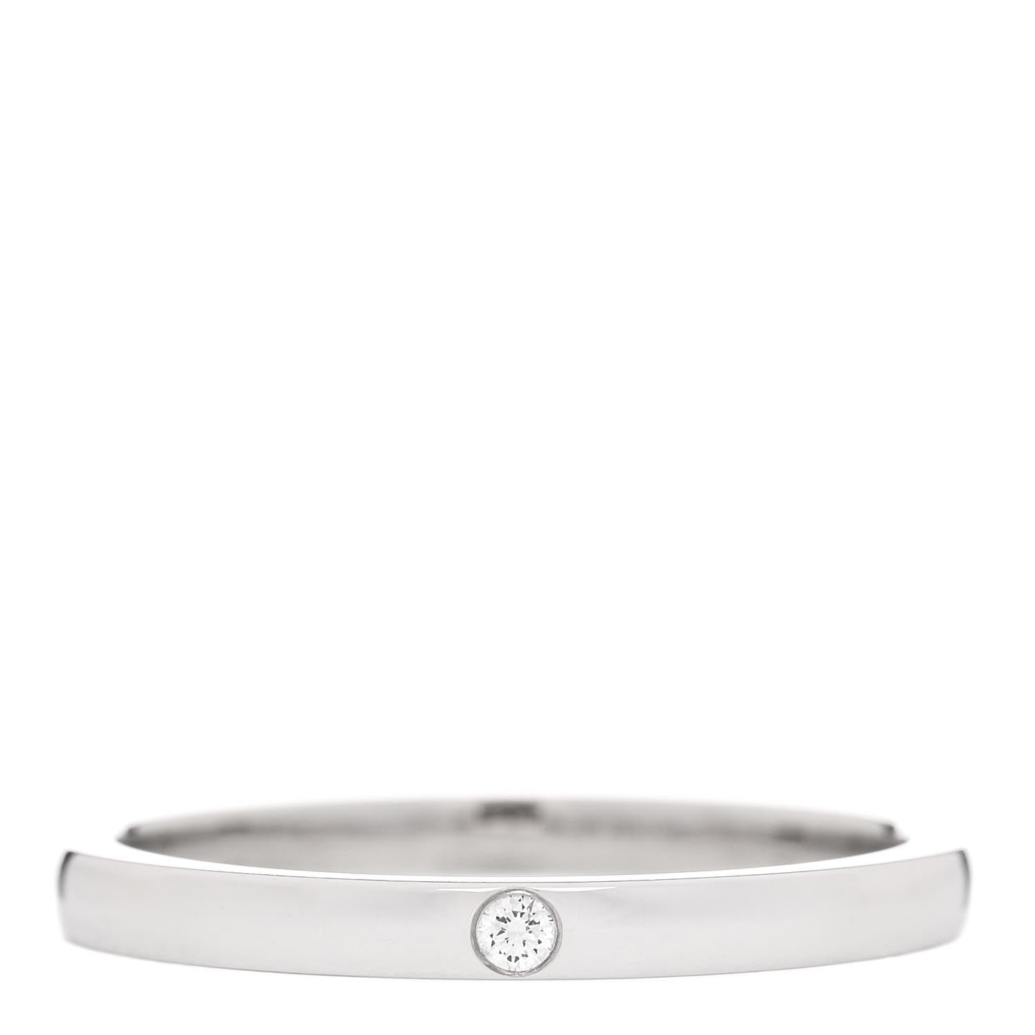 Cartier Platinum Diamond 2.1mm Ballerine Wedding Band Ring 53 6.25 1 of 4