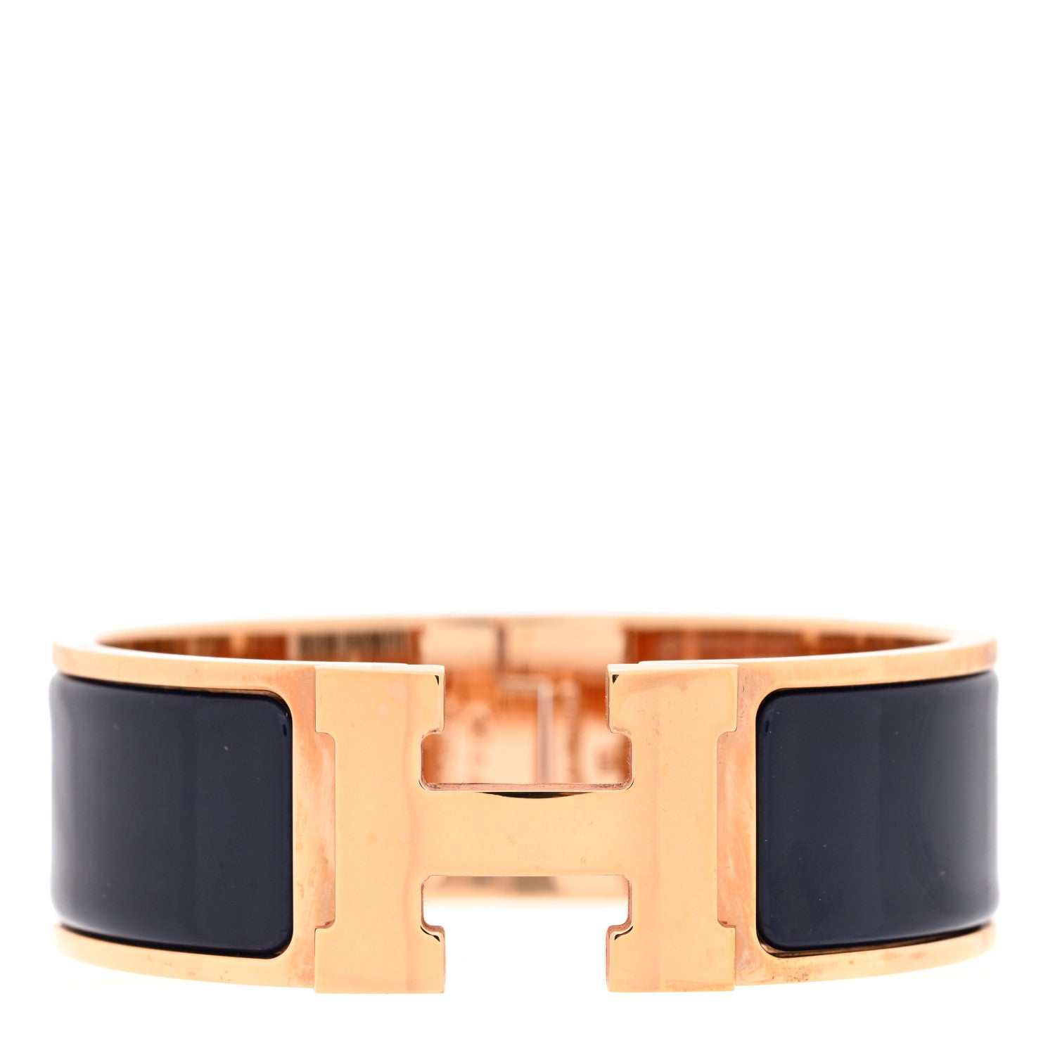 Hermes Enamel Wide Clic Clac H Bracelet PM Bleu Abysse 1 of 5