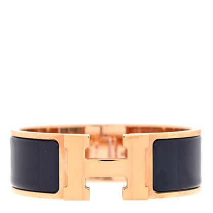 Hermes Enamel Wide Clic Clac H Bracelet PM Bleu Abysse 1 of 5