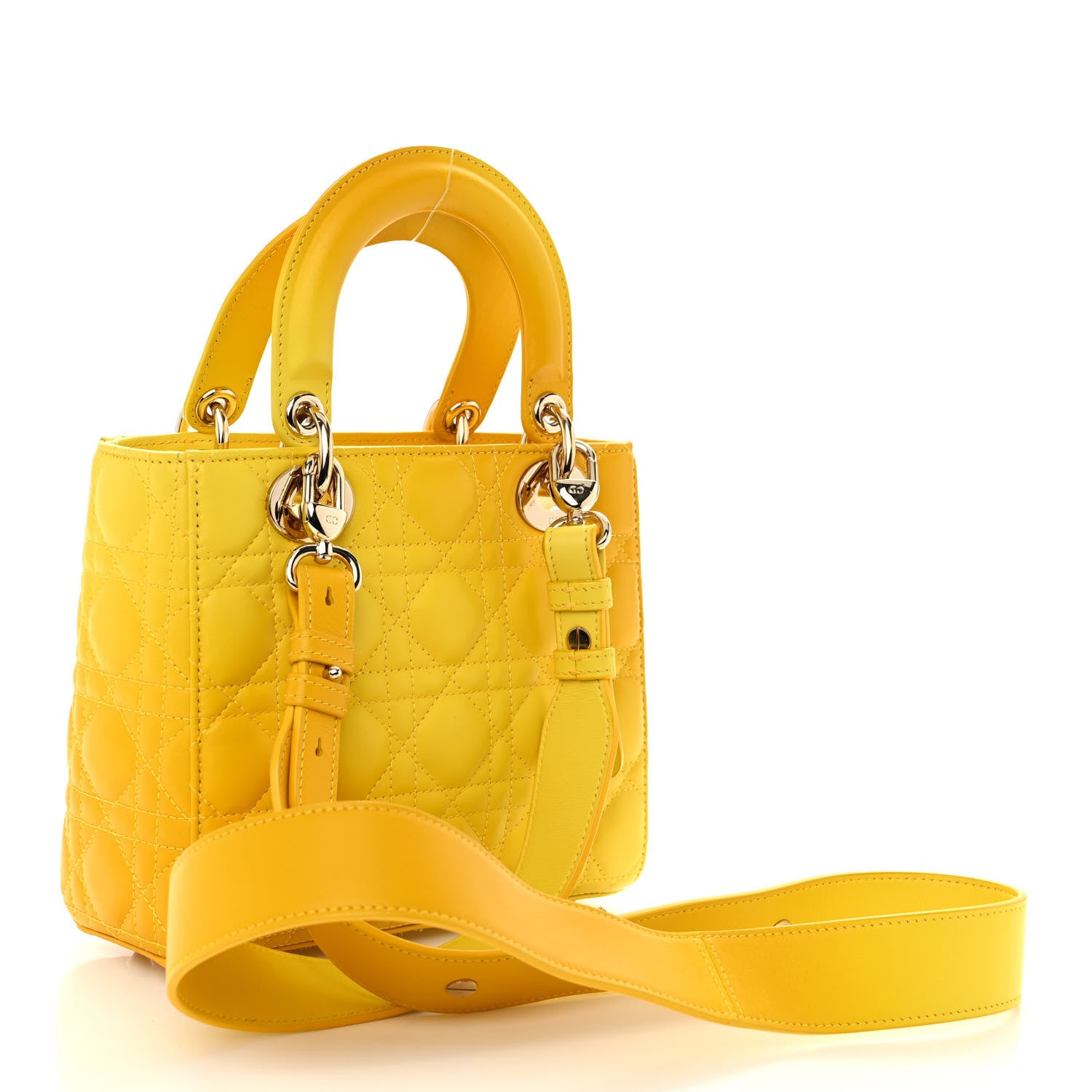 Christian Dior Lambskin Cannage Gradient Small My ABCDior Lady Dior Yellow 3 of 9