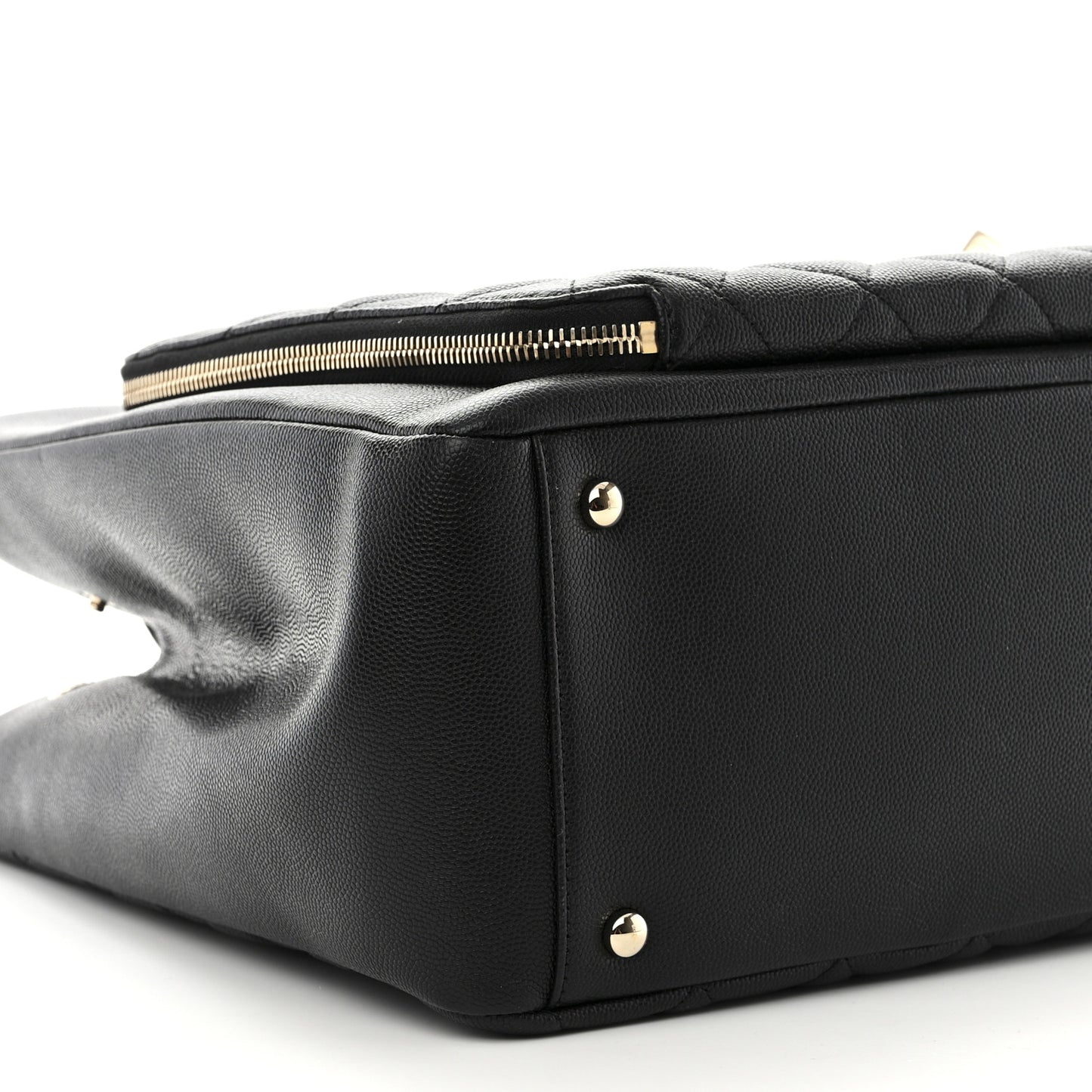 Caviar Quilted Large Business Affinity Shopping Bag Black