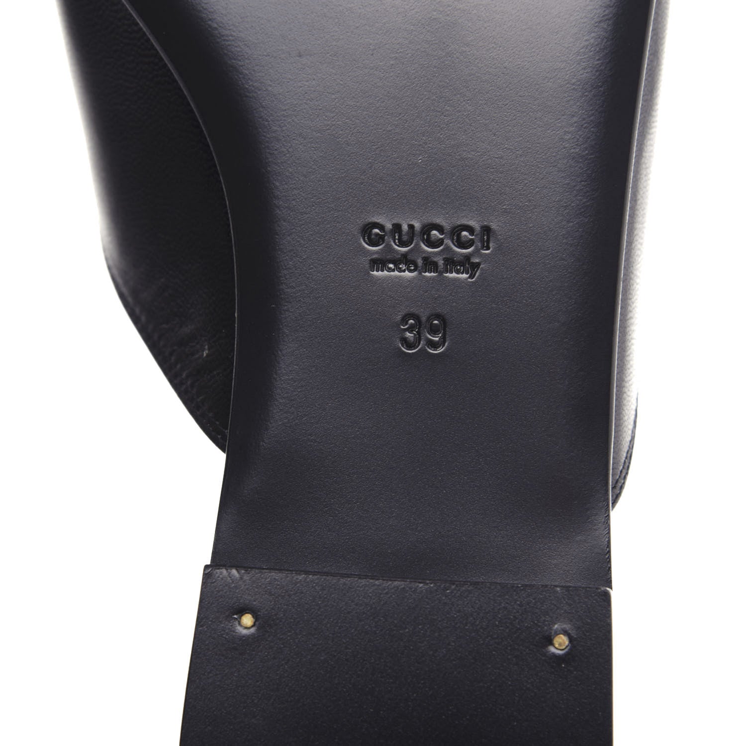 Gucci Malaga Kid Horsebit Slide Sandals 39 Black 9 of 11