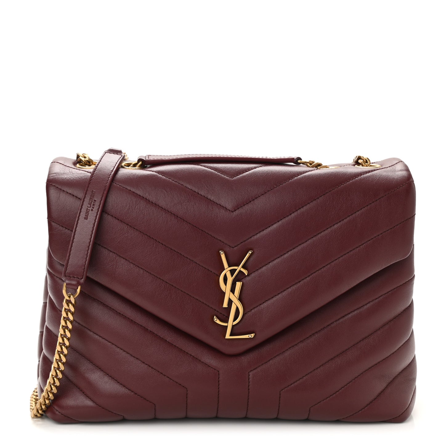 Calfskin Y Quilted Monogram Medium Loulou Chain Satchel Palissandre