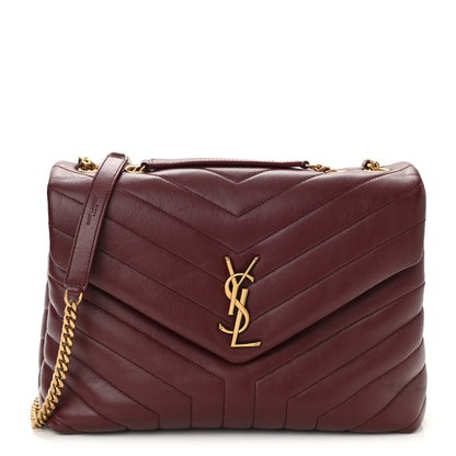 Saint Laurent Calfskin Y Quilted Monogram Medium Loulou Chain Satchel Palissandre 1 of 11