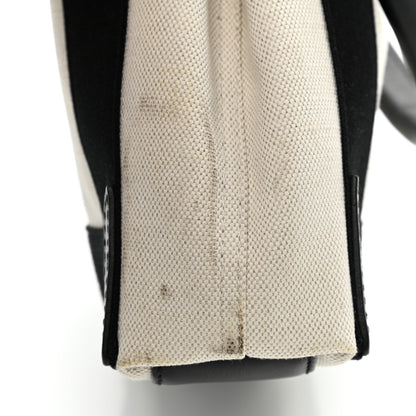 Balenciaga Cotton Canvas Calfskin Navy Cabas XS Natural Black 14 of 14