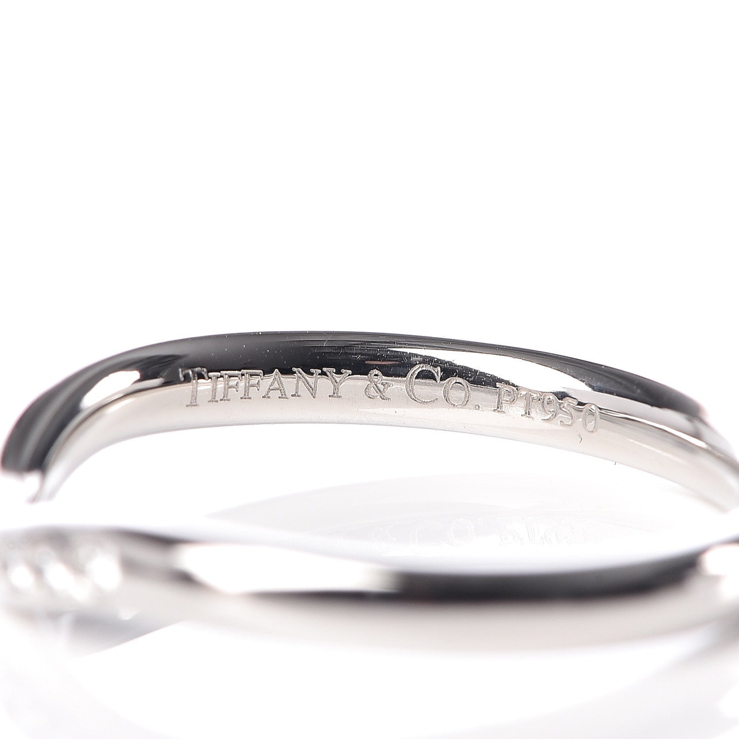 Tiffany Platinum Diamond Elsa Peretti Curved Wedding Band Ring 48 4.5 4 of 5