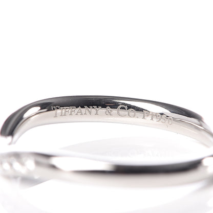 Tiffany Platinum Diamond Elsa Peretti Curved Wedding Band Ring 48 4.5 4 of 5