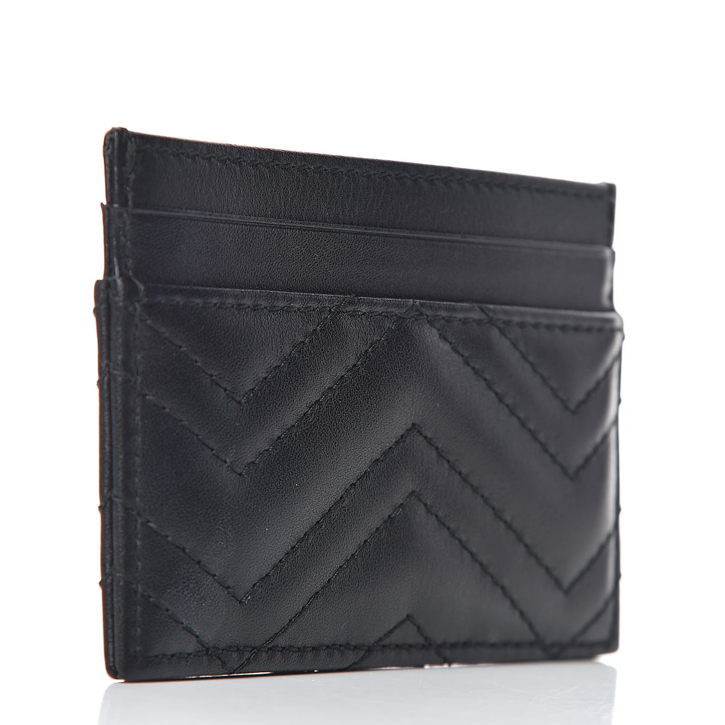 Calfskin Matelasse GG Marmont Card Holder Black