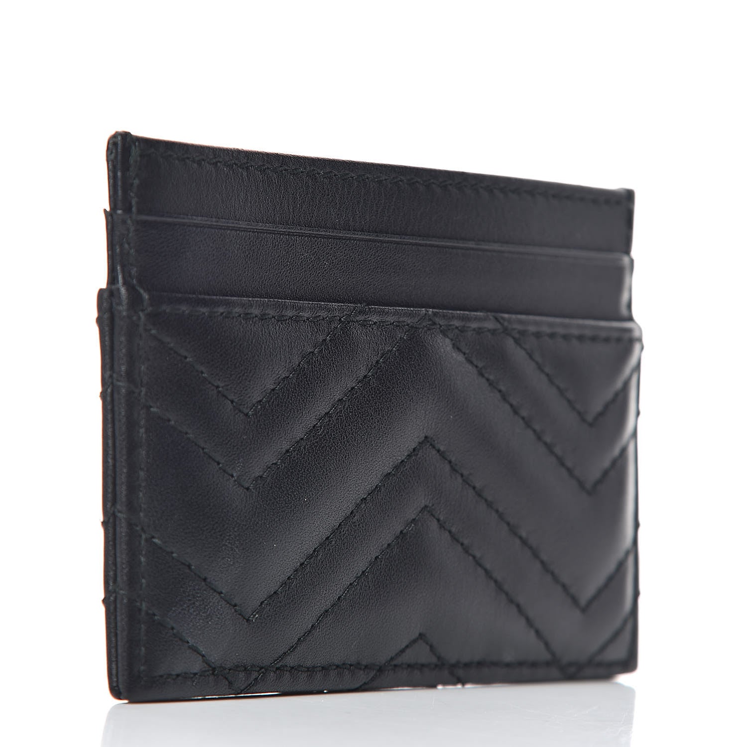 Gucci Calfskin Matelasse GG Marmont Card Holder Black 3 of 8