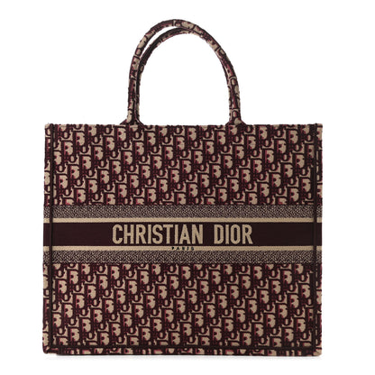 Christian Dior Oblique Large Book Tote Burgundy Multicolor 1 of 13