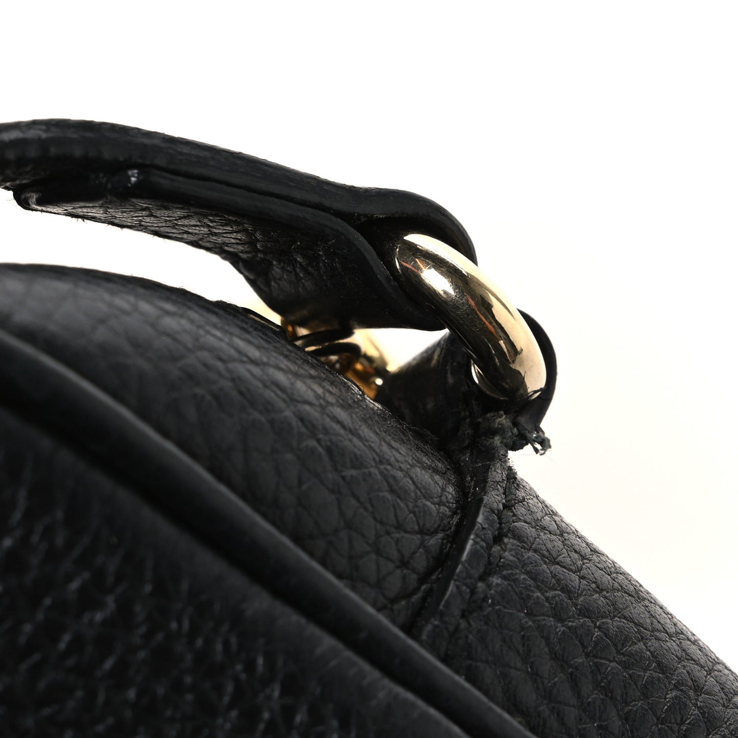 Pebbled Calfskin Small Soho Disco Bag Black