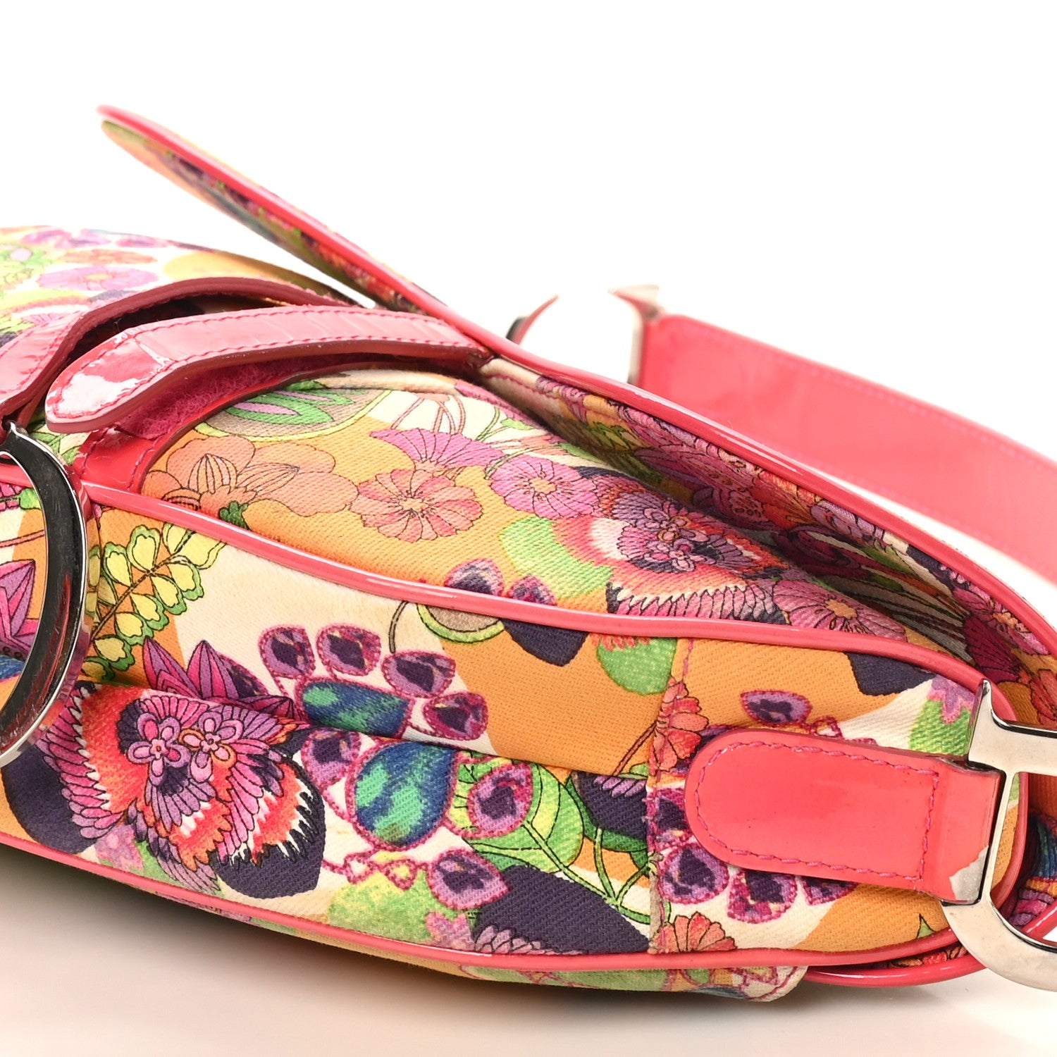 Christian Dior Canvas Floral Hawaii Glamour Saddle Bag Multicolor