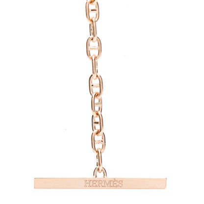 Hermes 18K Rose Gold Diamond Chaine D'Ancre Contour Bracelet ST 3 of 5