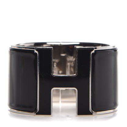 Hermes Enamel Extra Wide Clic Clac H Bracelet GM Black 1 of 7