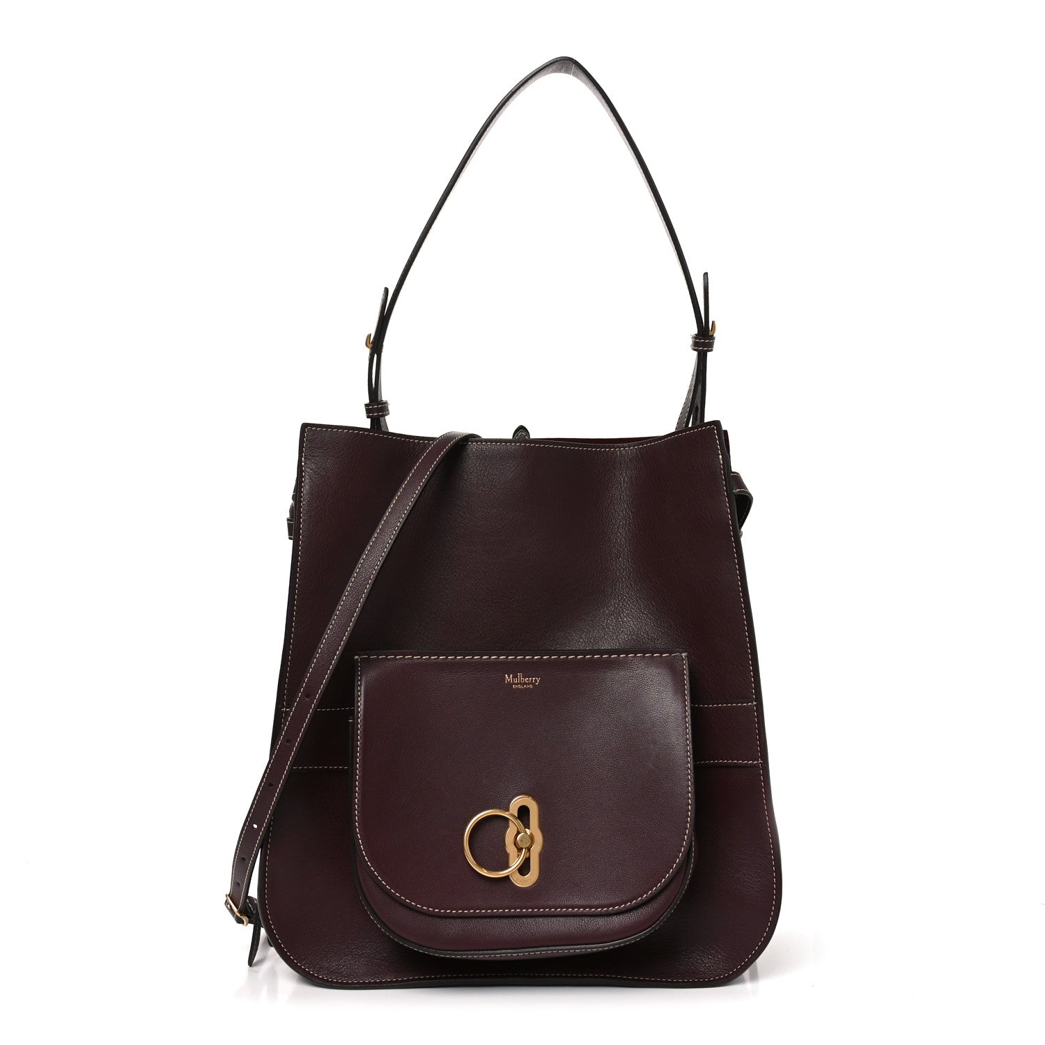 Mulberry Silky Calfskin Amberley Hobo Burgundy 1 of 9
