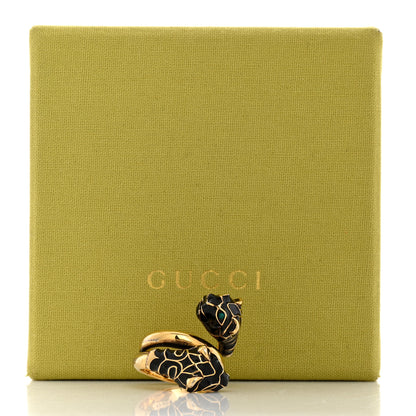 Gucci Tiger Heads Double Wrap Ring 50 5.5 Aged Gold Black 7 of 7