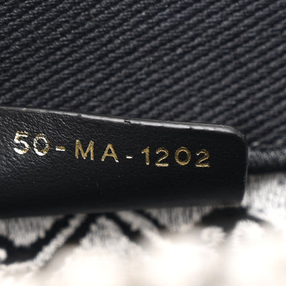 Christian Dior Canvas Embroidered Medium Ornamental Cornely Effect Book Tote Black White 7 of 12