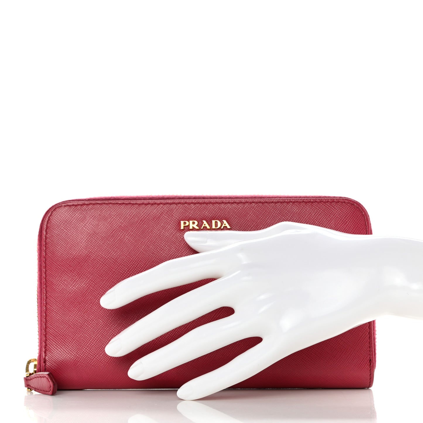 Saffiano Metal Zip Around Wallet Peonia