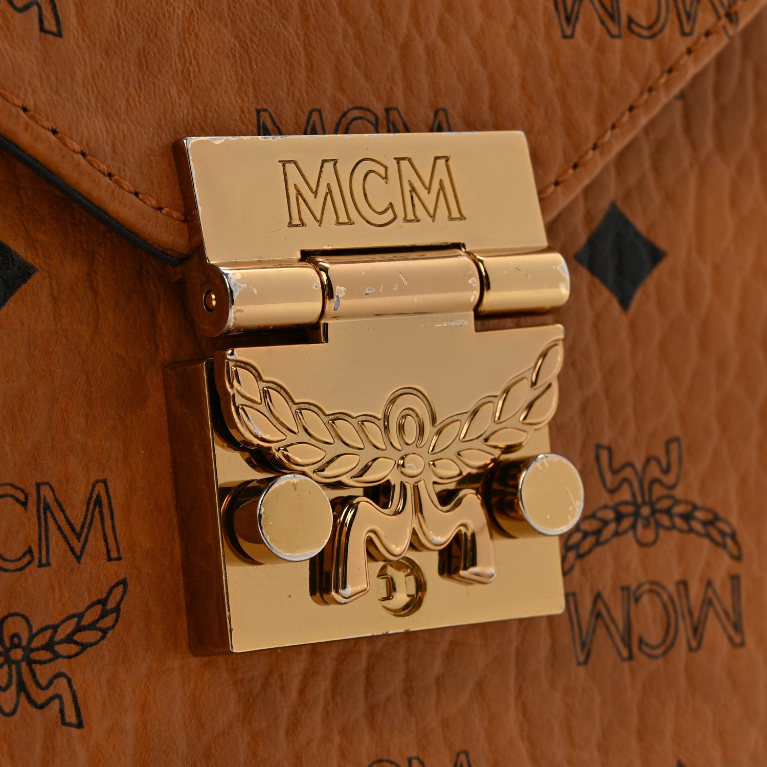 MCM Visetos Patricia Crossbody Bag Cognac 13 of 13