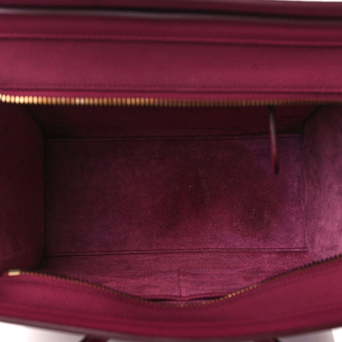 Drummed Calfskin Micro Luggage Plum