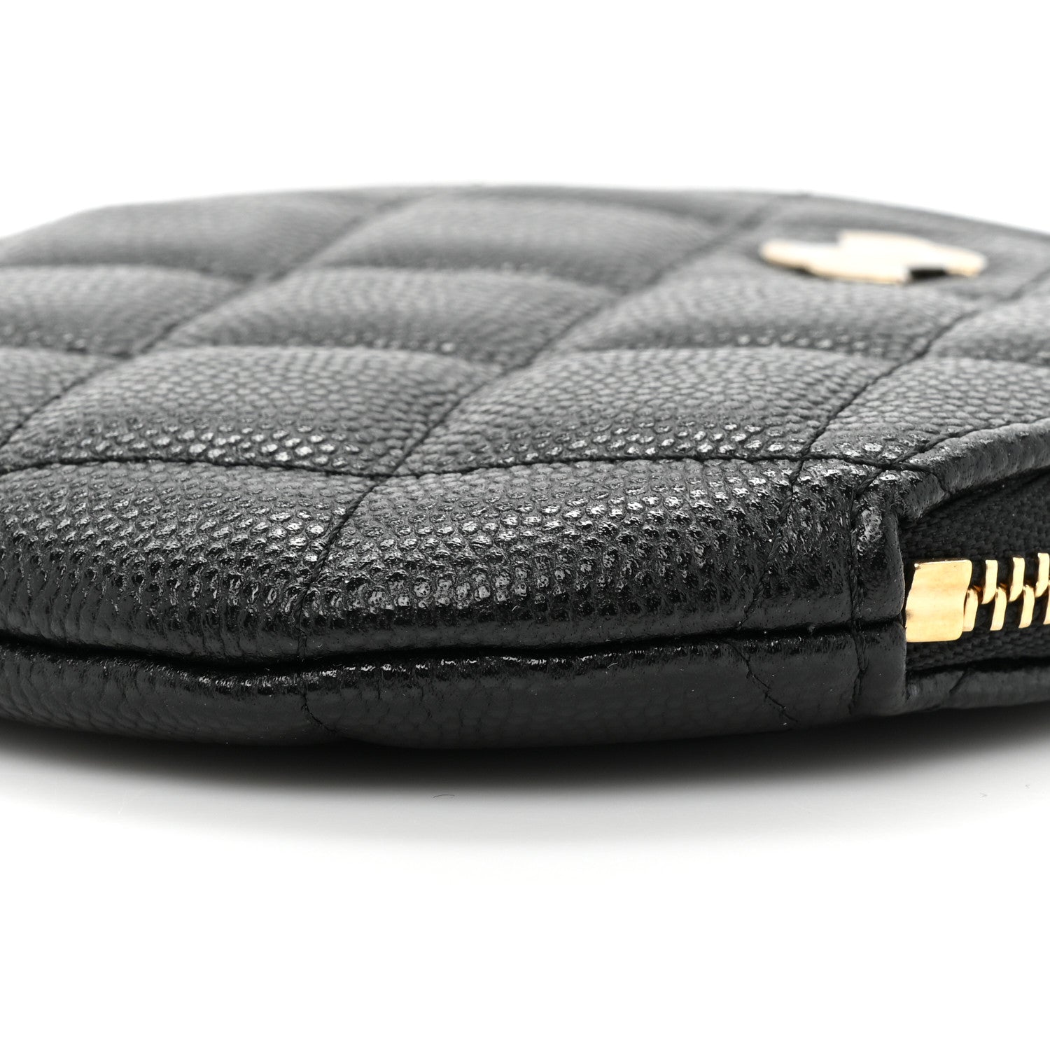 Chanel Caviar Quilted Round Clip On Coin Purse Black 8 of 10