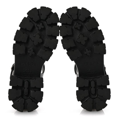 Prada Foam Rubber Triangle Logo Monolith 55mm Cage Sandals 36 Black 6 of 9