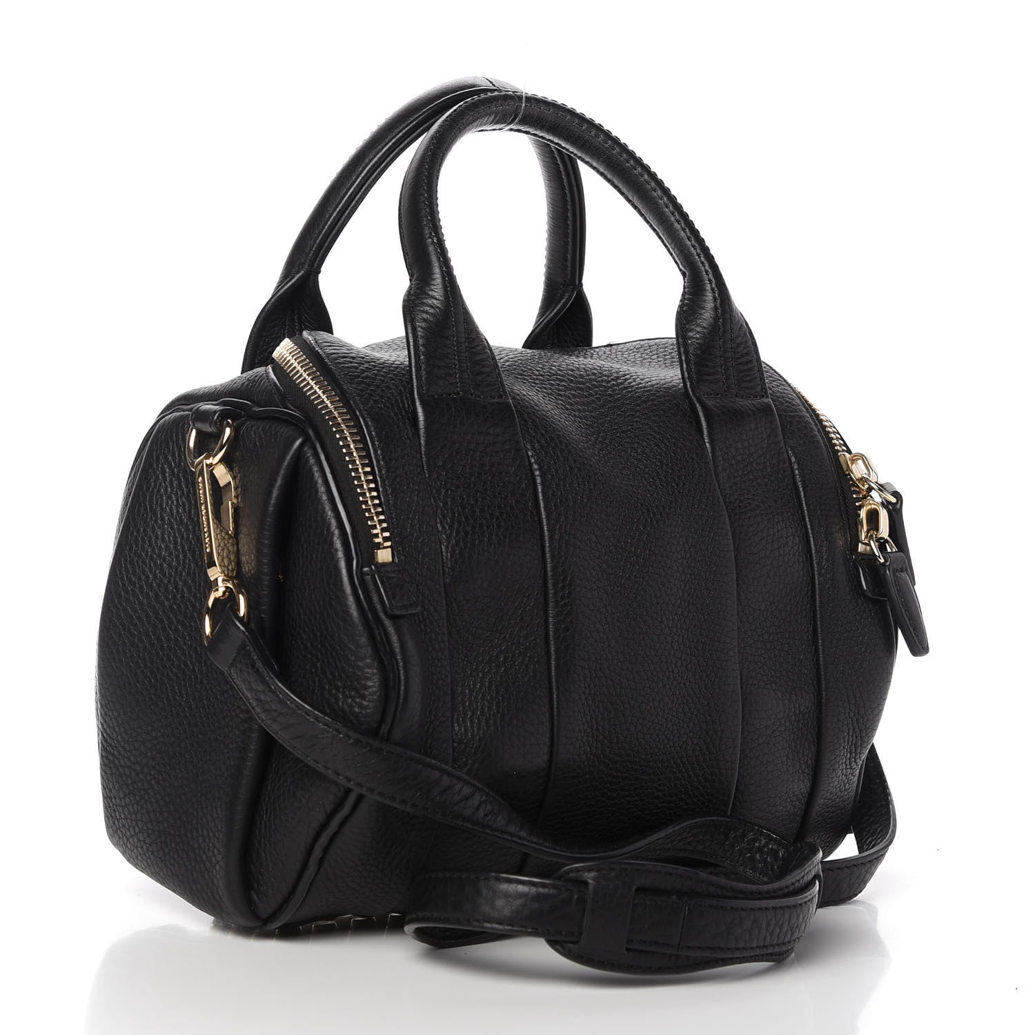 Alexander Wang Pebbled Lambskin Rockie Black Pale Gold Hardware 3 of 9