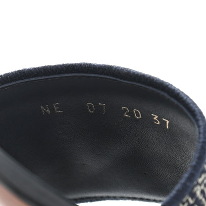 Christian Dior Canvas Embroidered Dway Mules Slide Sandals 37 Deep Blue 7 of 8