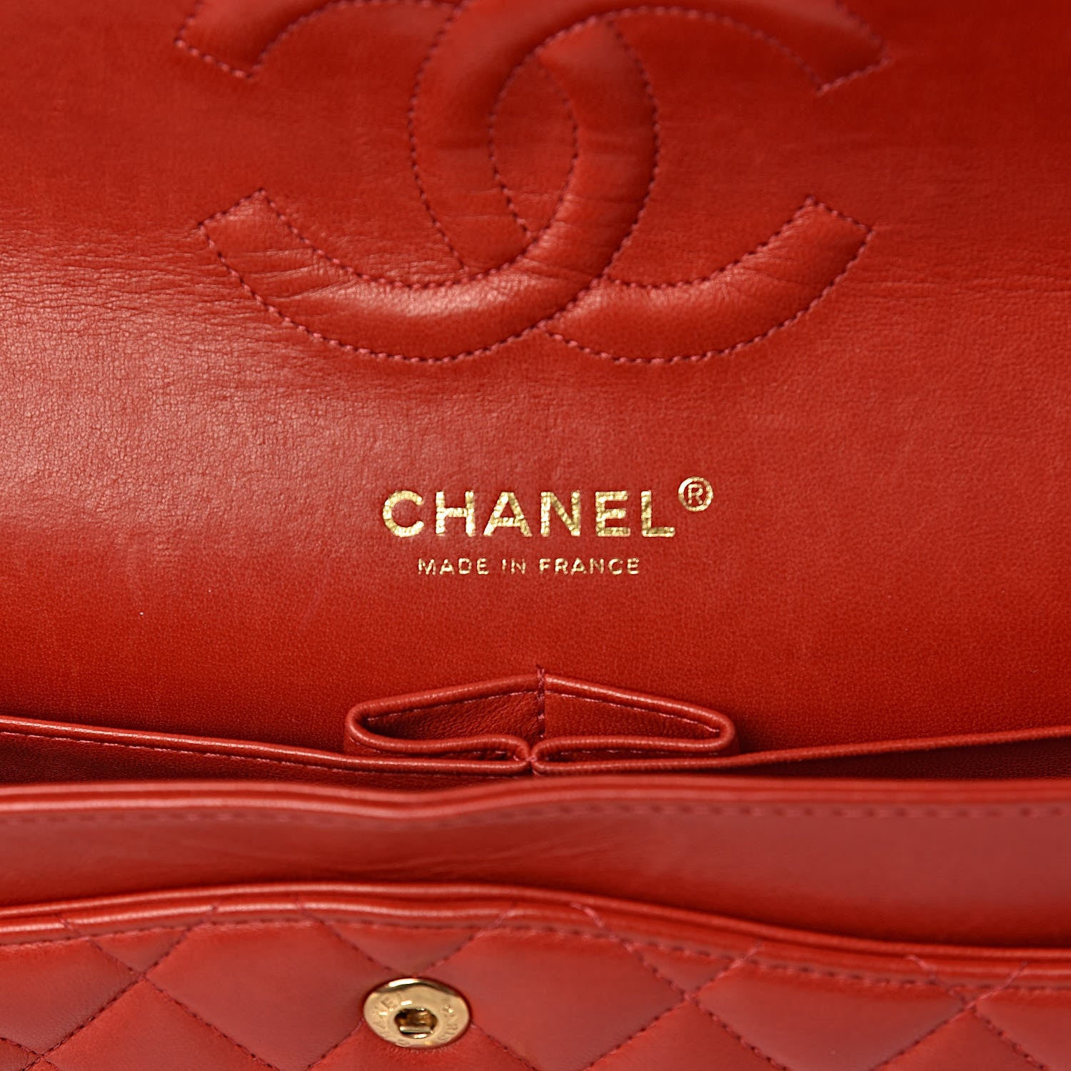 Chanel Lambskin Quilted Medium Double Flap Red 12 of 22