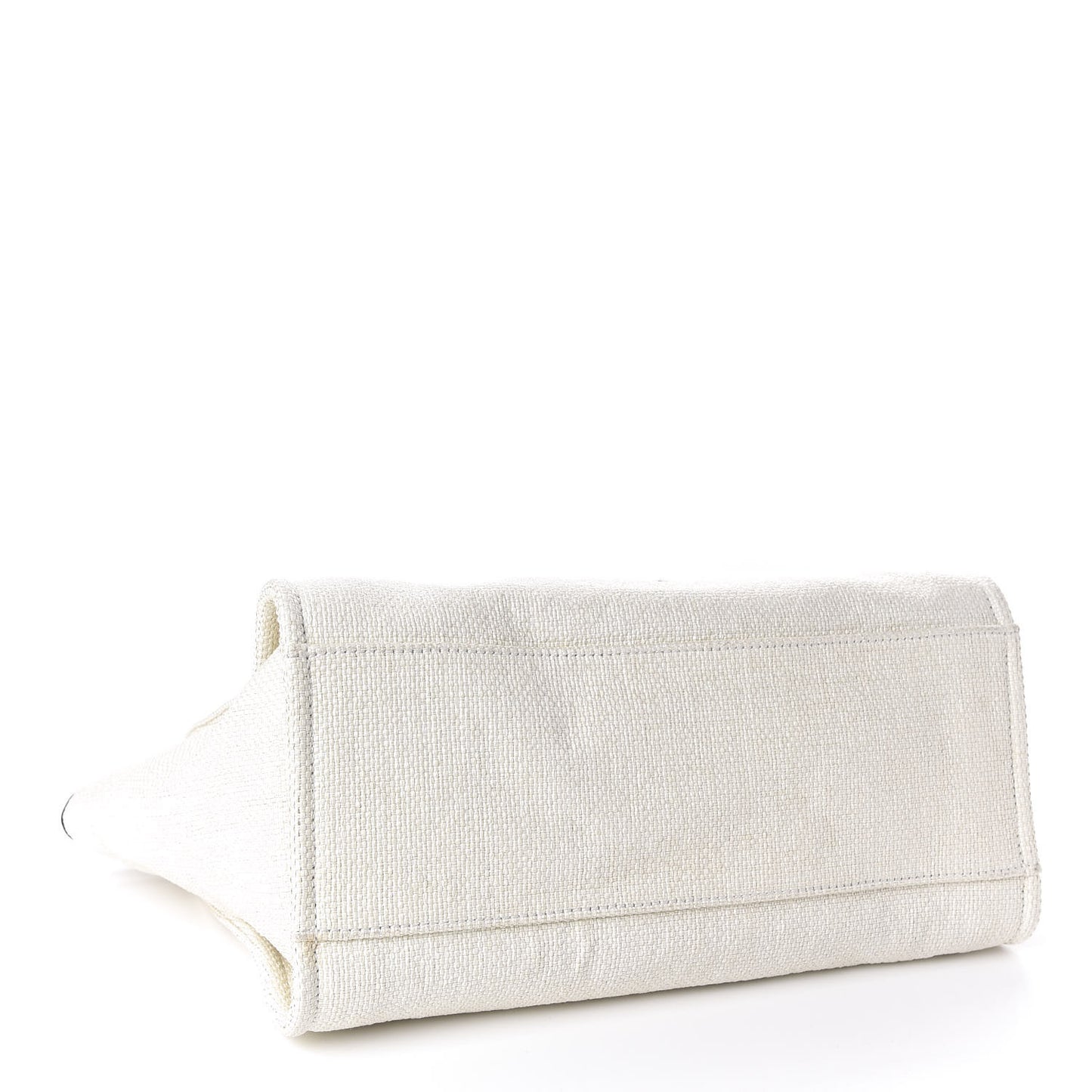 Woven Straw Raffia Medium Deauville Tote White Navy